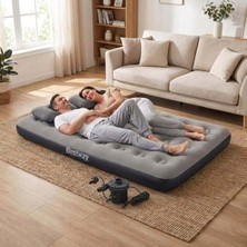 Asitan Ultra Queen 2 Kişilik Şişme Yatak + Elektrikli Pompa ve Yastık Hediyeli 191X137X22CM 671GZ BW145