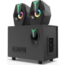 Asitan 2+1 Ses Sistemi Fm Radyo Bluetooth Sd Kart USB Girişli Hoparlör Uzaktan Kumandalı Siyah R-106BT