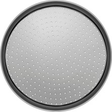 Asitan Delikli Pizza Tepsisi, 430 Kalite, Paslanmaz Çelik, Gri Metalik, 28 cm Çap, Pizza, Lahmacun, Pide