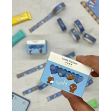 Asitan Lovely Cartoon Mavi 4'lü Washi Bant Set (4 * 2m)/washi Tape/masking Tape/desenli Bant/bullet Journa