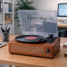 Asitan Years Stay Açık Kahve Renk Pikap Elektrikli Pilak Çalar – Bluetooth Özellikli (220V)