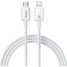 Asitan Baseus Crystal Hızlı Şarj C+Lightning 20W 1m Data Kablo - Beyaz