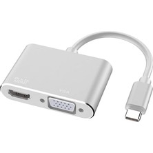 Asitan 4366 USB Type-C To HDMI VGA 3.1 4K Çevirici Dönüştürücü Adaptör