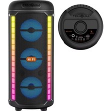 Asitan Bluetooth Hoparlör 3X3INÇ 40CM Stereo Effect Rgb Işık Parti Hoparlörü Speaker Karaoke Mikrofon