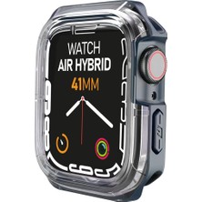 Asitan Apple Watch 8/7 Uyumlu Air Hybrid Kılıf 41MM, Darbeye Dayanıklı Koruyucu Silikon Kılıf (Gece M