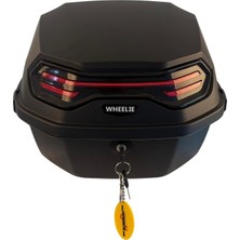 Asitan Wheelıe XT08-FS 32 Litre Motosiklet Arka Çanta Mat Siyah Su Geçirmez Abs Top Case Çift Kilitleme