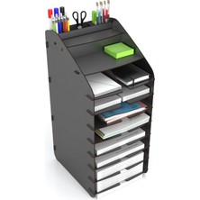Asitan Mingitav Tower Ofis Masaüstü Organizer 10 Kat Letter A4 Evrak Rafı (Siyah)