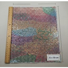 Asitan Kendinden Yapışkanlı Renkli Varaklı Kumaş – 21X30 cm – Parlak Simli Dekoratif Kaplama, Kesi
