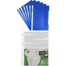 Asitan Mavi Telli Dosya 10 Adet ve 100LÜ Poşet Dosya