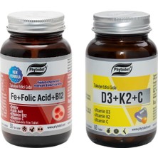 Asitan Demir + Folik Asit + Vitamin B12 + Vitamin C - 30 Tablet & D3 + K2 + C - 60 Tablet