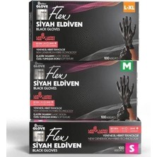Asitan Reflex Tpe Hibrit Eldiven Siyah, Termo Plast Elastomer, Pudrasız, Gıda Sektörü Için, Tek Kulla
