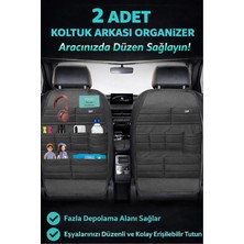 Asitan Bod Ecolux Serisi Araba Oto Koltuk Arkası Eşya Düzenleyici Araç Içi Organizer 2'li Set Siyah