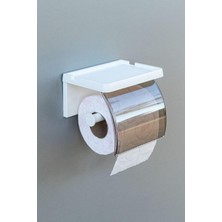 Asitan Yapışkanlı Kapaklı Tuvalet Kağıdı Askısı Banyo Tuvalet Kağıtlığı Aparatı Peçetelik O
