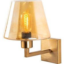 Asitan Şık Eskitme Metal Aplik E27 Duvar Aydınlatma 19X24X28 cm Oturma Odası, BEJ-4655
