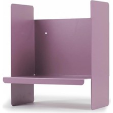 Asitan Mor Metal Duvar Rafı - Masa Üstü Kitaplık ve Çok Amaçlı Ofis Düzenleyici 21X30 cm