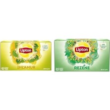 Asitan Ihlamur Bardak Süzen Poşet Bitki Çayı 20'li Paket, 32 G ve Lipton Rezene Bardak Süzen Poşet Bi