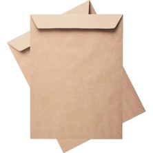 Asitan Torba Zarf Kraft 24X32 cm 90 gr 50 Adet Gri Renkli Tek Ebat