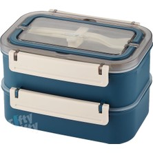 Asitan Vagonlife Bento Lunch Box 1600 ml 2 Kat Yeni Nesil Sefer Tası Paslanmaz Çelik -FFLBOX2221 (Laciver