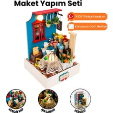 Asitan Çiçek Bahçesi Temalı Minyatür Maket Seti – LED Işıklı Ahşap Dıy Hobi Kiti – Kendin Yap