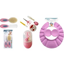 Asitan Naturel Fırça Tarak +Bebek Duş Başlığı+Tırnak Bakım Seti Pembe 401-111-502GMP