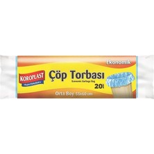 Asitan Koroplast Eko Orta Boy Çöp Torbası 55X60CM Mavi