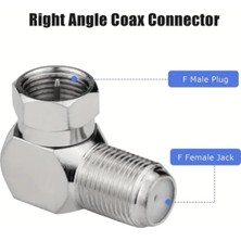 Asitan Derwell F Konnektör L Fiş 90 Derece Çevirici Anten Kablosu Için F Connektör Rg6 Rg5 (5 Adet), S