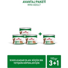 Asitan Mini Adult Küçük Irklar Için Yaş Konserve Köpek Maması, 195 Gr, 3+1 Hediye
