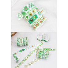 Asitan Kolbi Craft 1 Kutu 4 Rulo Sevimli Avakado Washi Bant Tape Scrapbook Bullet Journal Günlük Planlay�