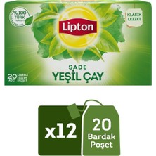 Asitan Yeşil Çay Sade Bitki Süzen Poşet Çay 20LI x 12 Adet