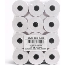 Asitan Bozkar Medikal Ekg Rulo Kağıdı, 50MM x 30M, Termal, Tüm Ekg Cihazlarıyla Uyumlu, Net Baskı, 10