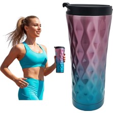 Asitan 500 ml Renkli Tasarım Isı Yalıtımlı Kahve Mug Çelik Termos