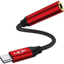 Asitan A195 Type-C - 3.5mm Jack Kulaklık Dönüştürücü Kırmızı