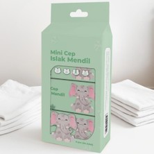 Asitan Cep Islak Mendil, Mini Paket, 8'li Set, Kokusuz, Doğal (Su Yeşili)