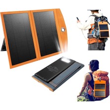 Asitan 10W Çift Güneş Panelli 10000MAH Solar Powerbank LED Fenerli, Kamp Yürüyüş Dağcılık Motor V