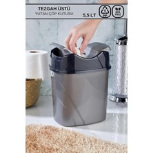 Asitan Poomy Gri-Siyah Renkli Tezgah Üstü Yutan Çöp Kovası, Cn.hh.99.22