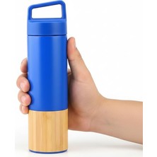 Asitan 600 ml Bambu Tabanlı Kulplu Çelik Termos Mug - 5 Renk Seçenekli Sıcak/soğuk Tutucu Seyahat Bard