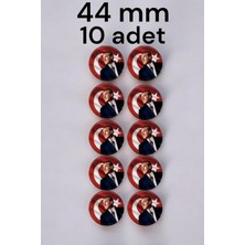 Asitan Ms Major Selection 10 Adet 44 mm Atatürk Rozeti 29 Ekim Cumhuriyet Mustafa Kemal, 854765416874