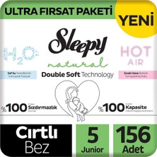 Asitan Sleepy Natural Double Soft Ultra Fırsat Paketi Bebek Bezi 5 Numara Junior 156 Adet