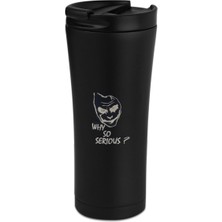 Asitan Joker Temalı Çift Katmanlı Termos Kupa, 500 Ml, Paslanmaz Çelik, Siyah