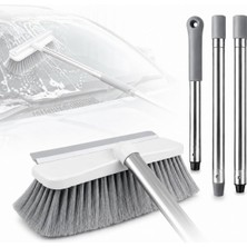 Asitan Viscomop Oto Yıkama Fırçası - Cam Çekli Araç Temizlik Seti, 3 Parçalı Metal Sap, Yumuşak K�