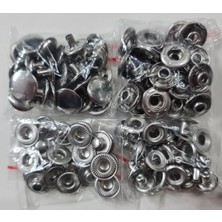 Asitan 50 Adet 15MM Paslanmaz Alfa Çıtçıt (50 Takımdır) Gümüş (Nikel)