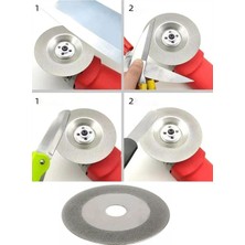 Asitan Depolife Bıçak Satır Makas Balta Bileme Diski 100MM Elmaslı Eğeleme Disk Avuç Taşlama Spiral