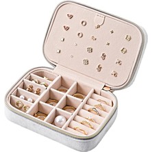 Asitan Gaman Gmn-1 Kadife Kaplama Premium Seri Lüks Takı Mücevher Kutusu - Seyahat Takı Kutusu, Beyaz