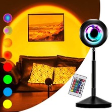 Asitan Kumandalı Gün Batımı Projektörü Rgb 16 Renk Ufo Projeksiyon USB Masa Lambası