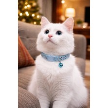 Asitan Kedi Boyun Tasması Zilli ve Ayarlanabilir Mavi
