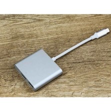 Asitan Kelepir Fırsatlar 3'in1 Type-C To HDMI 4K USB 3.0 Dönüştürücü Adaptör Matebook Samsung S8 S9