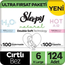 Asitan Sleepy Natural Double Soft Ultra Fırsat Paketi Bebek Bezi 6 Numara Xlarge 124 Adet