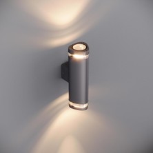 Asitan Gala Duo Çift Yönlü LED Duvar Apliği 80X120X270 mm IP65 Alüminyum Cam Detaylı Modern Dış Mek