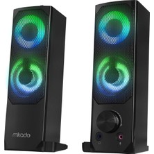 Asitan Mikado MD-S102 2.0 3WX2CH Rgb Ledli Siyah USB Soundbar Speaker Hoparlör