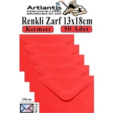 Asitan Kırmızı Zarf 13X18 cm 50 Adet Kırmızı Mektup Zarfı Davetiye Zarfı Kartpostal Çekiliş Hediy